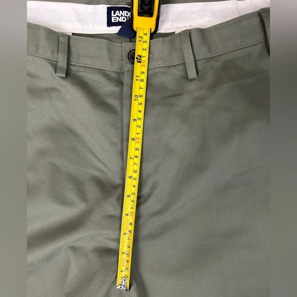 Lands End Pants Mens 44 / 27 Green Traditional Fit‎ Chino Casual 100% Cotton